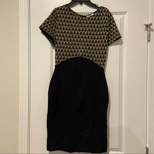 Bar III dress in medium black and gold.